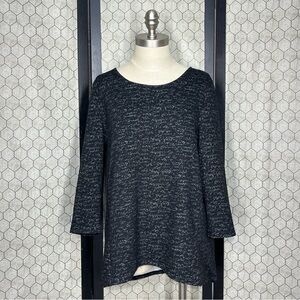 W5 by Anthropology Textured Long Sleeve Zipper Back Top